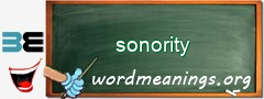 WordMeaning blackboard for sonority